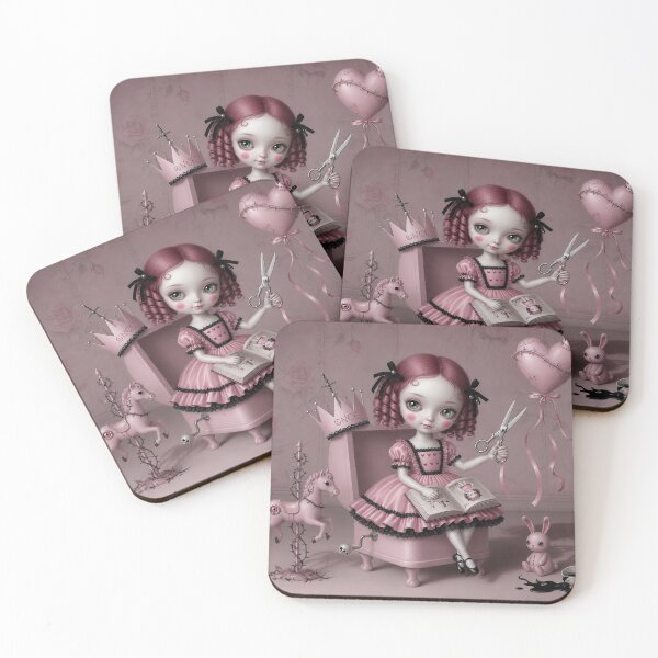 Item preview, Scissors & Sweethearts. Pop Surrealism, Lowbrow Art, Pale Pink Aesthetic designed and sold by Piagor.