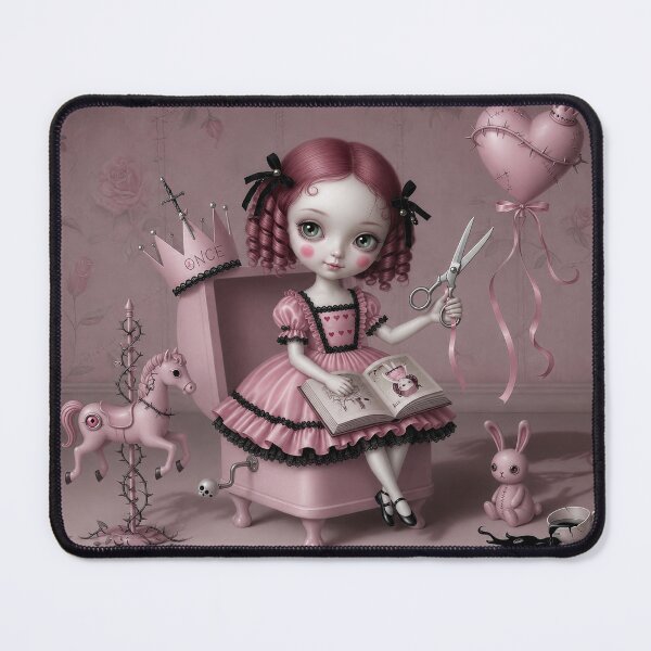 Item preview, Scissors & Sweethearts. Pop Surrealism, Lowbrow Art, Pale Pink Aesthetic designed and sold by Piagor.