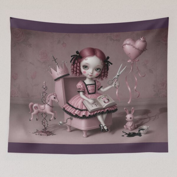 Item preview, Scissors & Sweethearts. Pop Surrealism, Lowbrow Art, Pale Pink Aesthetic designed and sold by Piagor.