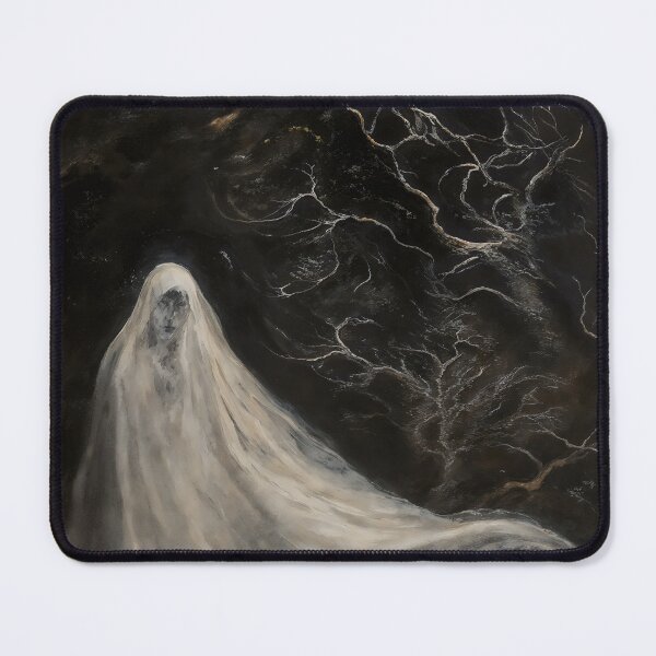 Item preview, Gothic White Ghost Floating In Dark Forest Painting designed and sold by DarkHolyQueen.