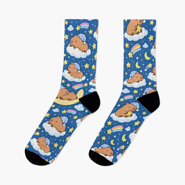 Item preview, Cute Capybara Sleepy Sky Pattern designed and sold by Soft Berry Studio.