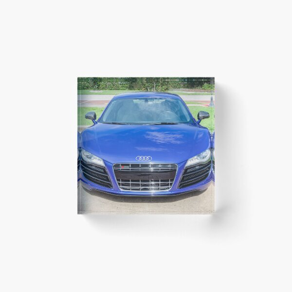 Item preview, 2010 Blue Audi R8 High-Gloss Black Chin Spoiler Detail Close-Up Photography   designed and sold by RichFrancoCars.