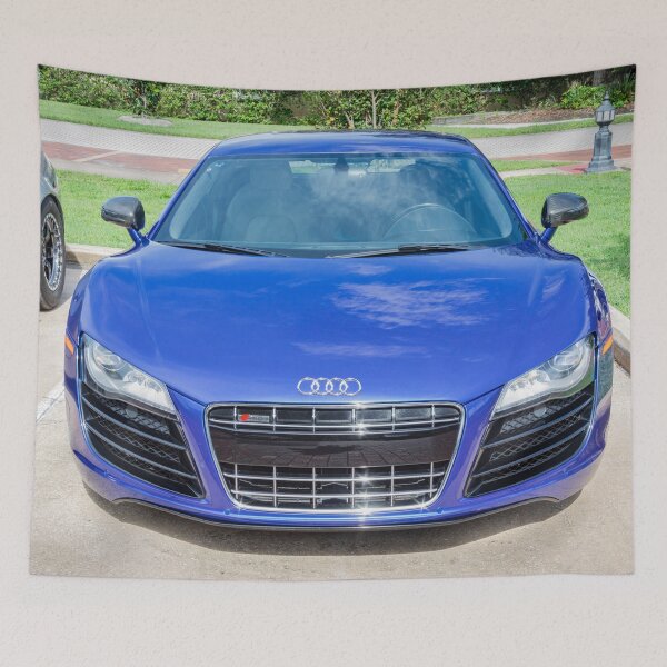 Item preview, 2010 Blue Audi R8 High-Gloss Black Chin Spoiler Detail Close-Up Photography   designed and sold by RichFrancoCars.