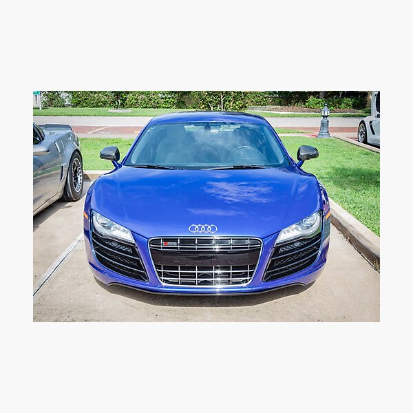 Item preview, 2010 Blue Audi R8 High-Gloss Black Chin Spoiler Detail Close-Up Photography   designed and sold by RichFrancoCars.