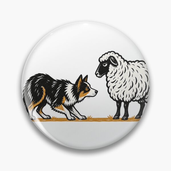 Item preview, Border Collie Staring Down an Unimpressed Sheep designed and sold by eignvalue.