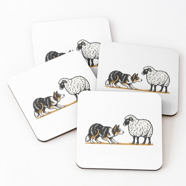 Item preview, Border Collie Staring Down an Unimpressed Sheep designed and sold by eignvalue.