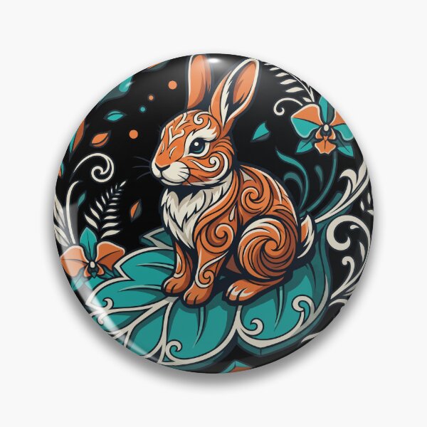 Item preview, Ornate Floral Rabbit Sitting On Leaf Vector Emblem designed and sold by ZUMERI.