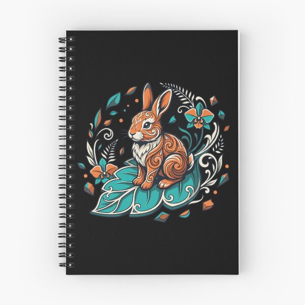 Item preview, Ornate Floral Rabbit Sitting On Leaf Vector Emblem designed and sold by ZUMERI.