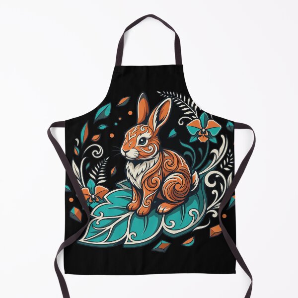 Item preview, Ornate Floral Rabbit Sitting On Leaf Vector Emblem designed and sold by ZUMERI.