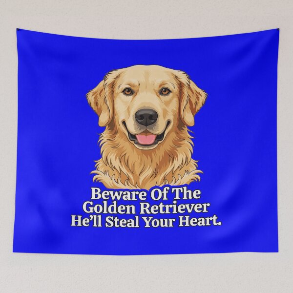 Item preview, Golden Retriever Beware Of The Golden Retriever He’ll Steal Your Heart Design designed and sold by fantasticdesign.