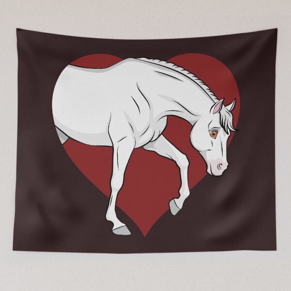 Item preview, Un dibujo manga de un caballo abadíno y un corazón designed and sold by Cheval-de-coeur.