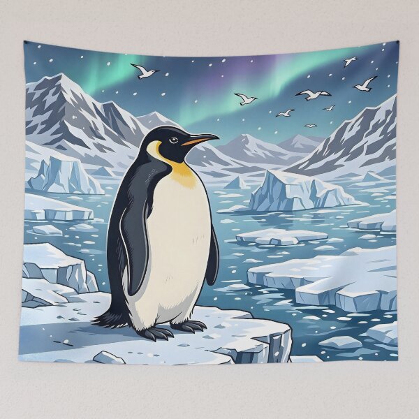 Item preview, Emperor Penguin Under Aurora in Antarctica designed and sold by Herodestroyer.