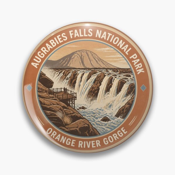 Item preview, Augrabies Falls National Park Orange River Gorge Round Badge – South Africa designed and sold by The Digital Compass.