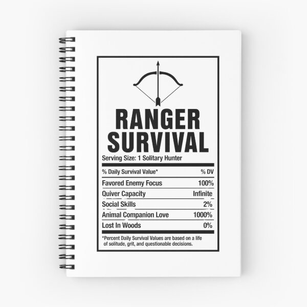 Item preview, Ranger Survival Facts - Funny RPG Archer Stats Meme designed and sold by Dice_Goblin_Studio.