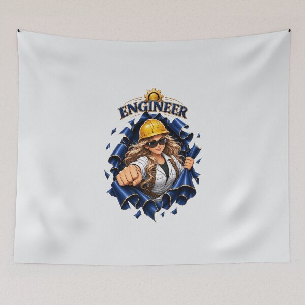 Item preview, Female Engineer Breaking Through – Women in Engineering Premium Design designed and sold by HO•Designs.