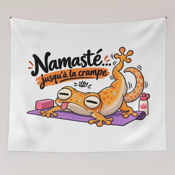 Item preview, Namaste T-shirt until cramps – Funny yoga gecko designed and sold by J-Impression.