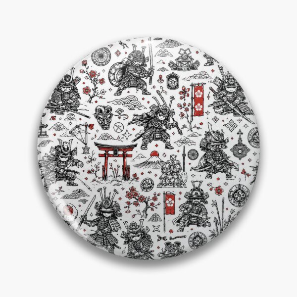 Item preview, Ancient Samurai Doodle Pattern – Japanese Warrior Seamless Design designed and sold by i-corp.