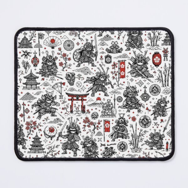 Item preview, Ancient Samurai Doodle Pattern – Japanese Warrior Seamless Design designed and sold by i-corp.