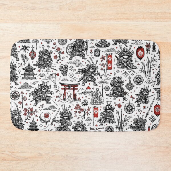 Item preview, Ancient Samurai Doodle Pattern – Japanese Warrior Seamless Design designed and sold by i-corp.