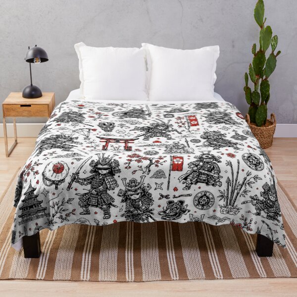 Item preview, Ancient Samurai Doodle Pattern – Japanese Warrior Seamless Design designed and sold by i-corp.