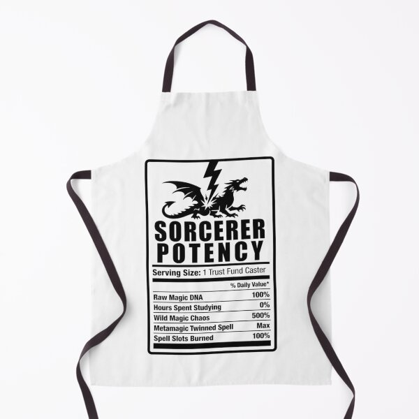 Item preview, Sorcerer Nutrition Facts - Funny RPG Inborn Magic Stats Meme designed and sold by Dice_Goblin_Studio.