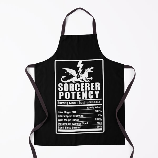 Item preview, Sorcerer Nutrition Facts (White) - Funny RPG Inborn Magic Stats Meme designed and sold by Dice_Goblin_Studio.
