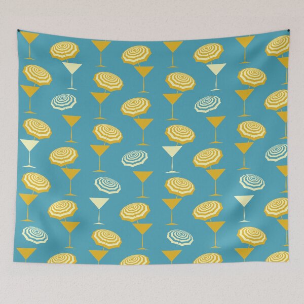 Item preview, Retro Cocktails and Umbrellas Mid Century designed and sold by LerieArtStudio.