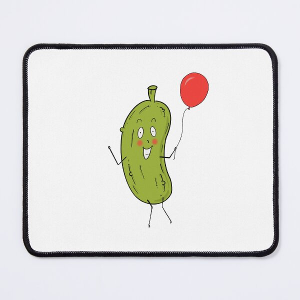 Item preview, Cute Cartoon Pickle Holding a Red Balloon, Happy Doodle Art designed and sold by By The Moon.