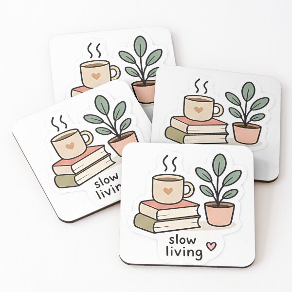 Item preview, Slow Living Coffee and Plant Aesthetic Sticker designed and sold by HamieStudio.