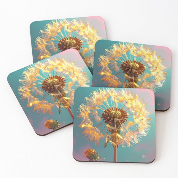 Item preview, Golden Dandelion Seed Head Glowing Floral Illustration designed and sold by BetweenForms.