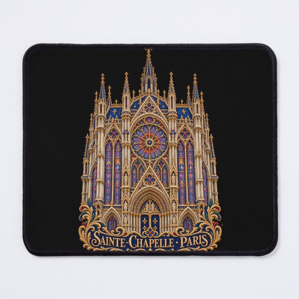 Item preview, Sainte-Chapelle Paris Embroidery – Gothic Cathedral Stained Glass Architecture Art designed and sold by Emoji Emblems.