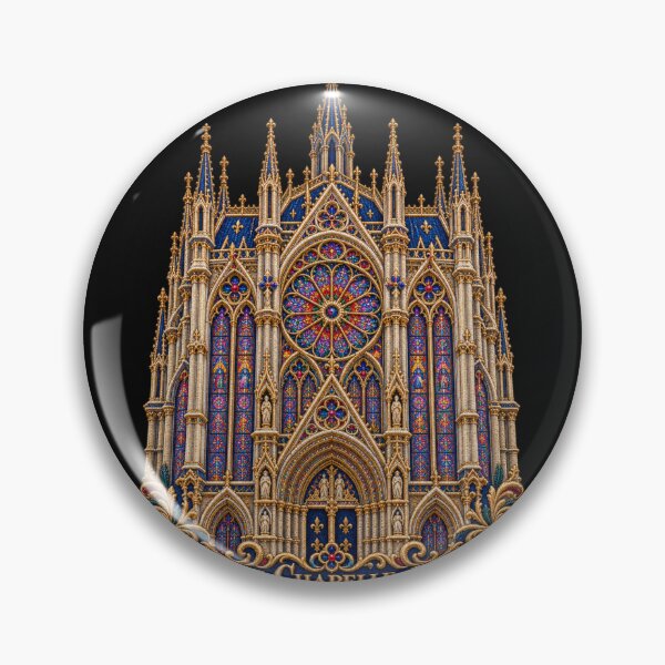 Item preview, Sainte-Chapelle Paris Embroidery – Gothic Cathedral Stained Glass Architecture Art designed and sold by Emoji Emblems.