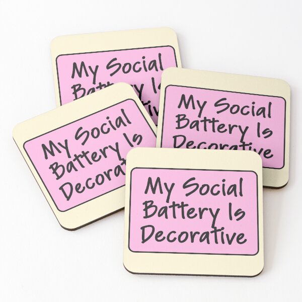 Item preview, My Social Battery Is Decorative Funny Quote designed and sold by jianina-alondra.