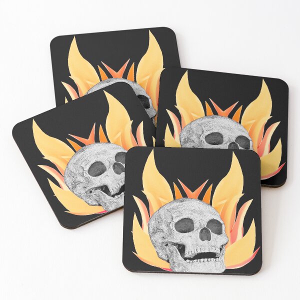 Item preview, Emblem, flame pattern, human skull designed and sold by Kirei-Lily.