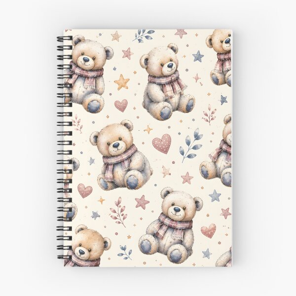 Item preview, Cute Watercolor Teddy Bear Seamless Pattern designed and sold by LinaDesign Store.