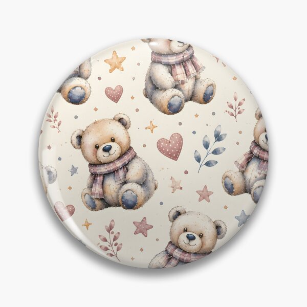 Item preview, Cute Watercolor Teddy Bear Seamless Pattern designed and sold by LinaDesign Store.