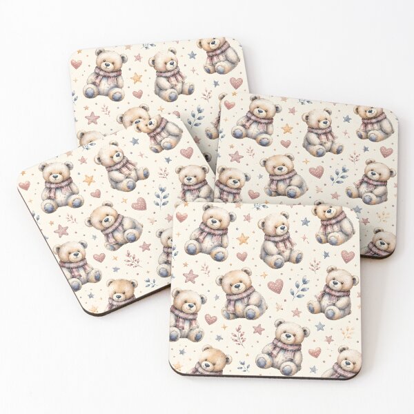 Item preview, Cute Watercolor Teddy Bear Seamless Pattern designed and sold by LinaDesign Store.