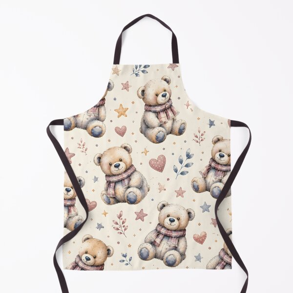 Item preview, Cute Watercolor Teddy Bear Seamless Pattern designed and sold by LinaDesign Store.