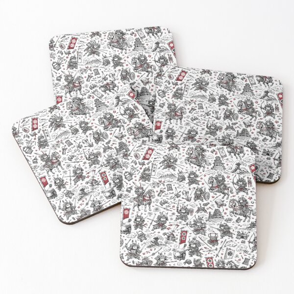 Item preview, Samurai Battle Doodle – Warrior Japan Seamless Pattern designed and sold by i-corp.