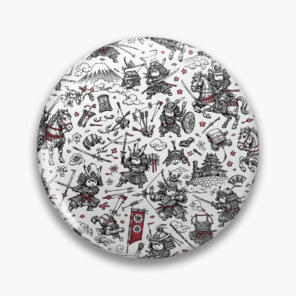 Item preview, Samurai Battle Doodle – Warrior Japan Seamless Pattern designed and sold by i-corp.