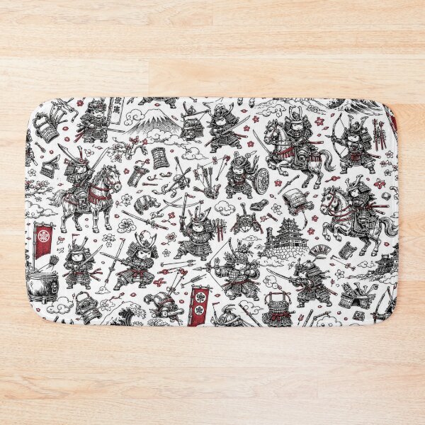 Item preview, Samurai Battle Doodle – Warrior Japan Seamless Pattern designed and sold by i-corp.