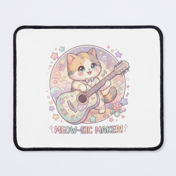 Item preview, Meow-sic Maker Kawaii Cat Playing Guitar designed and sold by PrintforDesign.