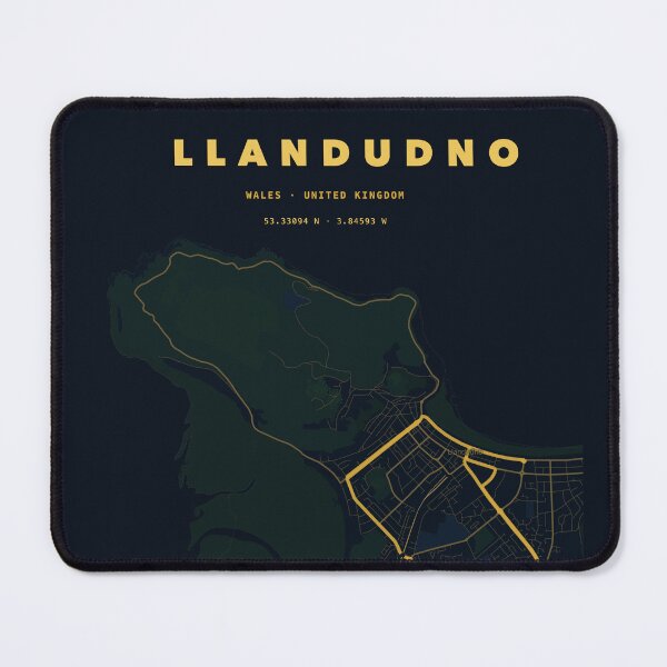 Item preview, Llandudno Map Poster - Terrain Gold designed and sold by Patterned by Pixels.