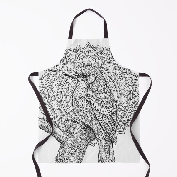 Item preview, Songbird Mandala Art | Black and White Bird Mandala Illustration | Sacred Geometry Nature Wall Art | Intricate Floral Bird Design designed and sold by suryabumblee.