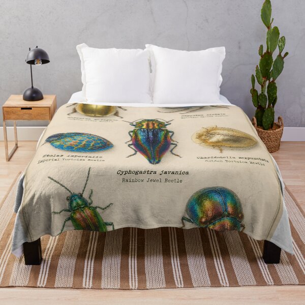 Item preview, Vintage Metallic Beetles Scientific Illustration | Colorful Jewel Beetle Entomology Chart designed and sold by Extravanganzza.