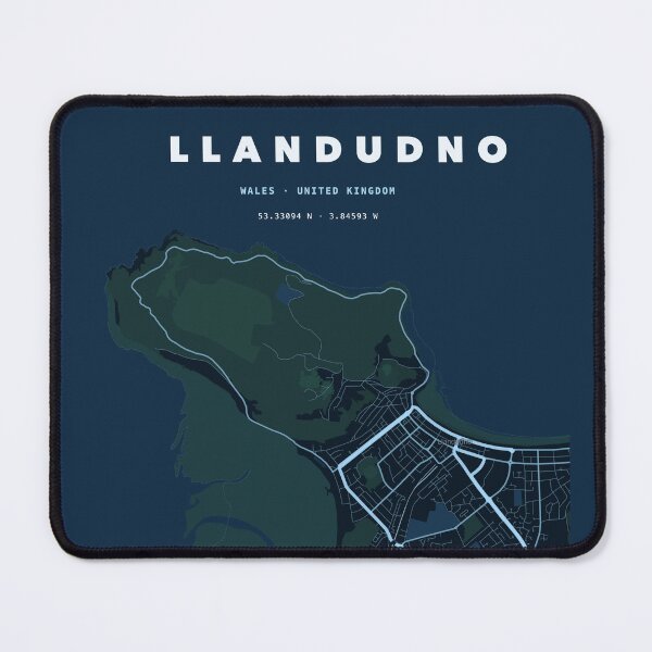 Item preview, Llandudno Map Poster - Terrain Blue designed and sold by Patterned by Pixels.