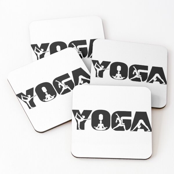 Item preview, Minimalist Yoga T-shirt – Silhouettes of yoga poses integrated into the word YOGA designed and sold by J-Impression.
