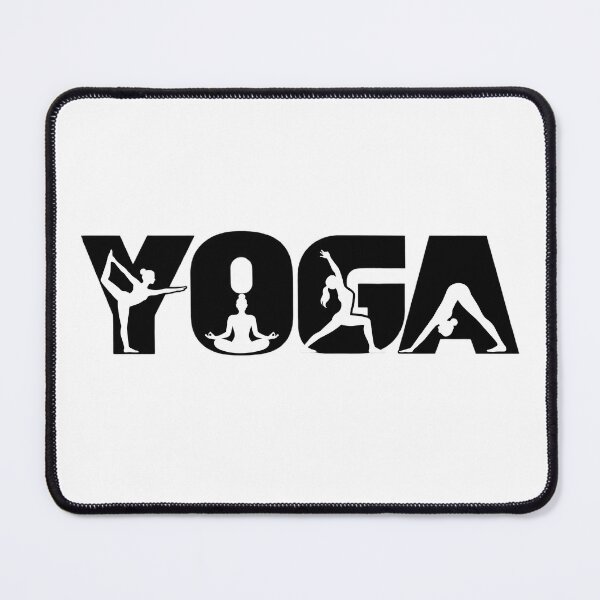 Item preview, Minimalist Yoga T-shirt – Silhouettes of yoga poses integrated into the word YOGA designed and sold by J-Impression.