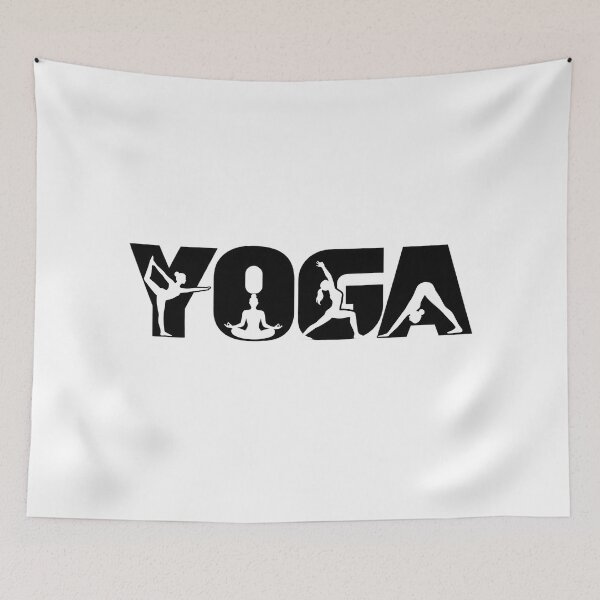 Item preview, Camiseta minimalista de yoga: siluetas de posturas de yoga integradas en la palabra YOGA. designed and sold by J-Impression.