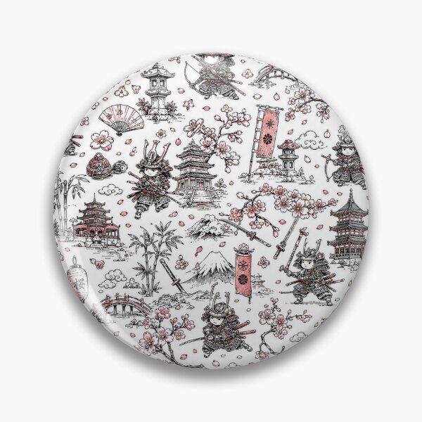 Item preview, Samurai Sakura Doodle – Cherry Blossom Warrior Pattern designed and sold by i-corp.
